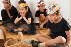Students in costume doing drama performance at St Francis Xavier's Catholic Primary School Lurnea