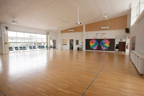 The large and bright hall at St Francis Xavier's Catholic Primary School Lurnea