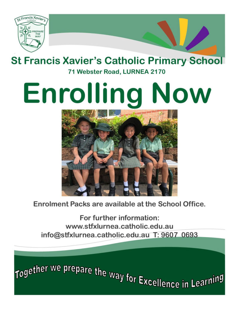 Enrolling Now at St Francis Xavier’s St Francis Xavier Catholic